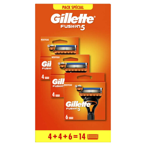 Gillette fusion lames lot promo 4+4+6