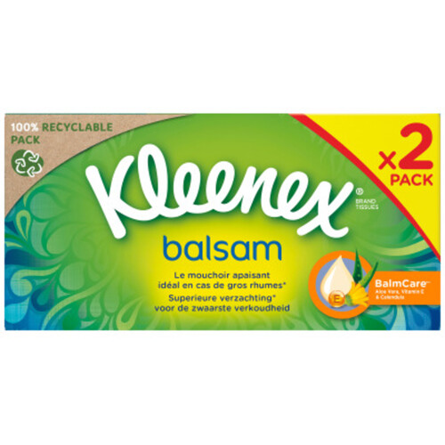 Kleenex Mouchoirs Boîte Balsam- x2