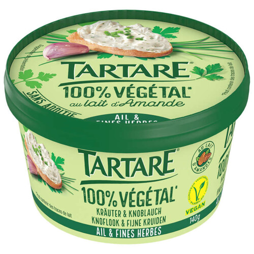 Tartare Végétal Fromage à Tartiner Ail et Fines herbes 140g