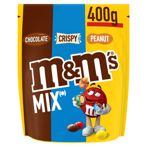 M&M's Bonbons Chocolat au lait mix Choco Cachuètes & Riz Soufflé 400g.