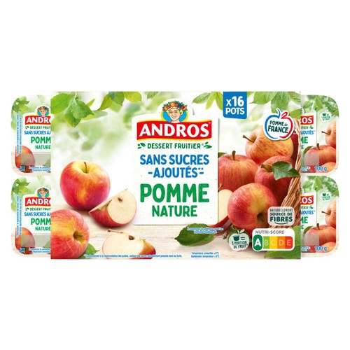 Andros Compote Pomme Nature 16x100g