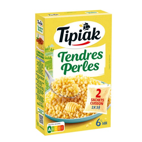 Tipiak Blé Tendres Perles Prêt en 5min Sachets Cuisson x2, 350g