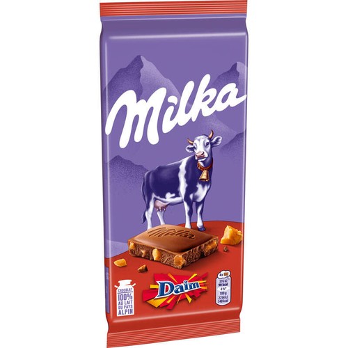 Milka Tablette Chocolat Au Lait Et Éclats De Daim 2x100g