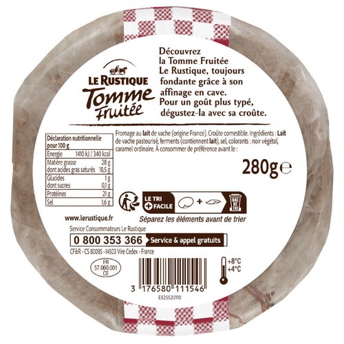 Le Rustique Tomme Fruitée 280g