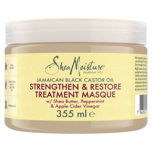 Shea Moisture masque cheveux femme huile de ricin noir de jamaïque 355ml
