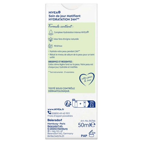 Nivea Crème visage Jour Hydratante Matifiante Peaux Mixtes 50ml