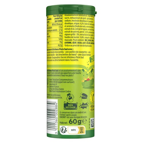Knorr Assaisonnement en Poudre Plein Sud Tube 60g