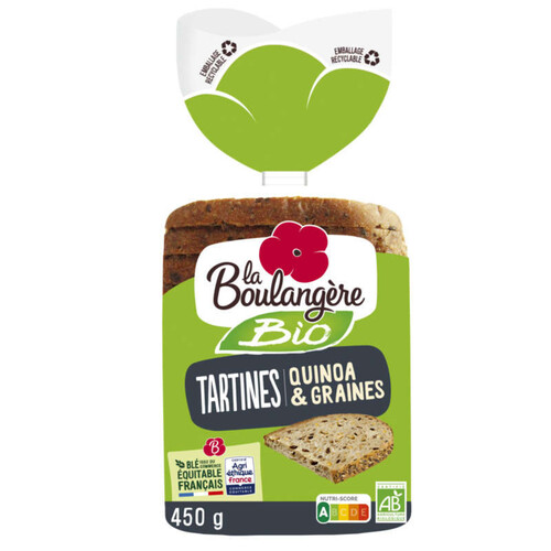 La Boulangère Tartines Quinoa et Graines Bio Sachet 450g
