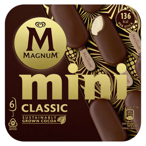 Magnum Ice Cream Lolly Mini Classic x6 249g