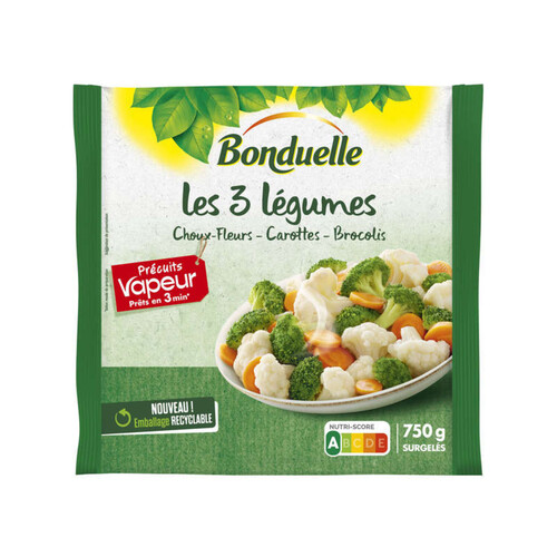 Bonduelle choux fleurs, brocolis et carottes surgelés 750g