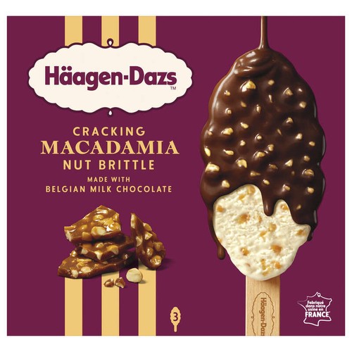Häagen-Dazs Bâtonnets Cracking Macadamia Nut Brittle 3x80ml