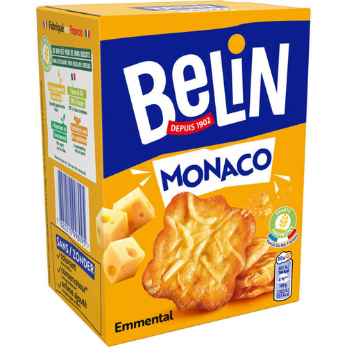 Belin Monaco Biscuits Apéritifs Crackers Emmental 100g