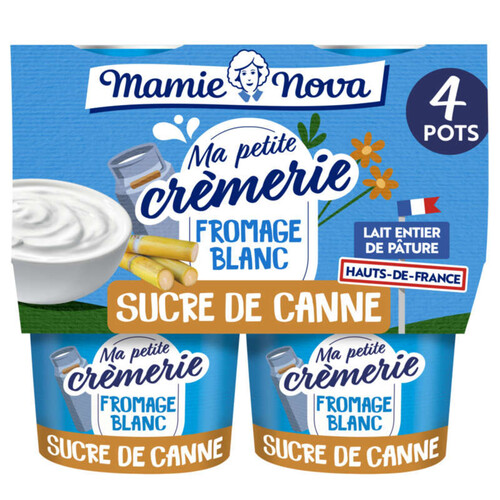 Mamie Nova Ma Petite Crèmerie Fromage Blanc Sucre de Canne 4*110g