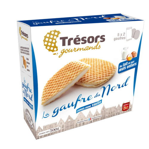 Trésors Gourmands Gaufre du Nord Fourrée Arôme Vanille Etuis de 2 x5 300g