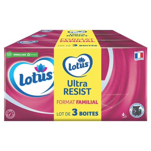 Lotus Ultra Resist Boite Mouchoirs Format Familial 3x72