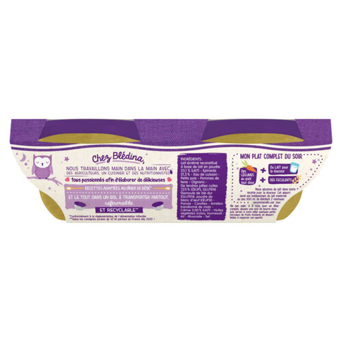 Blédina Blédiner petites pâtes épinards crème 2x200g