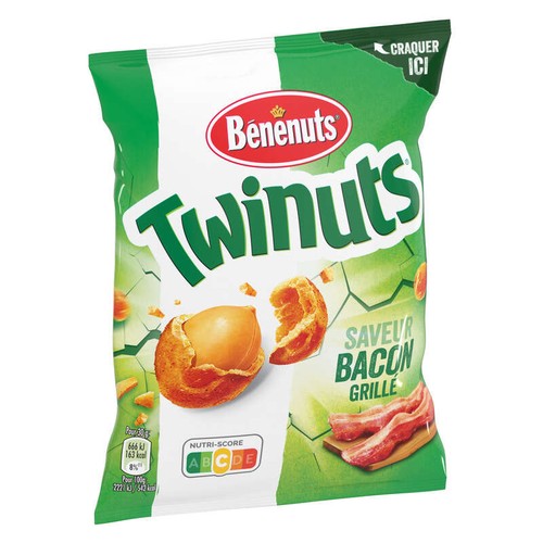 Bénénuts Twinuts Cacahuètes Enrobées Saveur Bacon 150g
