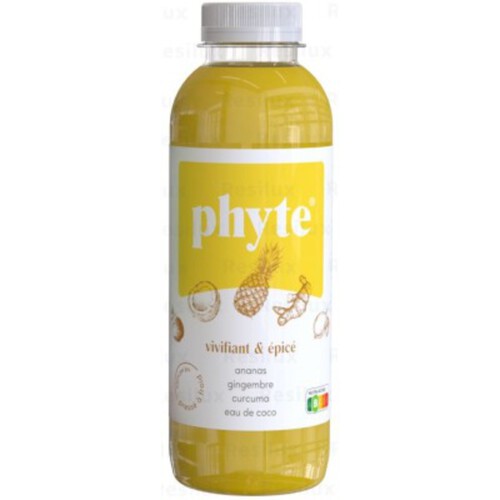Phyte jus vivifiant et épicé ananas gingembre curcuma eau de coco 500ml