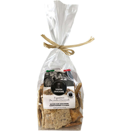 Les Toques Blanches du Monde tostin crackers 3 graines 150g