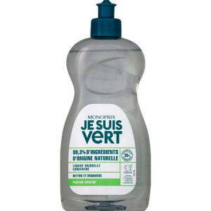 Monoprix Je Suis Vert Liquide Vaisselle Concentré Parfum Menthe 500ml