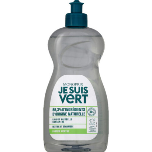 Monoprix Je Suis Vert Liquide Vaisselle Concentré Parfum Menthe 500Ml