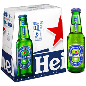Heineken 0.0 bière blonde sans alcool 6 x 25 cl 0.0°.