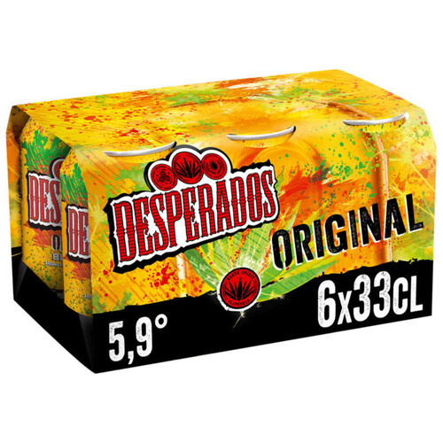 Desperados Original Bière aromatisée à un spiritueux à base d'agave 6X33cl