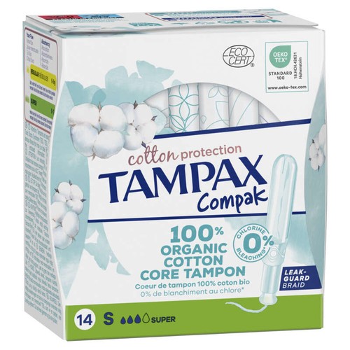 Tampax Cotton Protection Compak Super Avec Applicateur x14