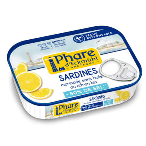 [Par Naturalia] Connétable Sardines Sans Huile Au Citron Sans Sel Bio 115g