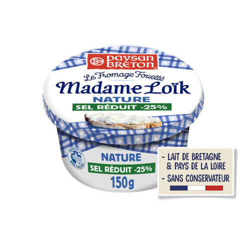 Paysan breton Madame Loïk Fromage à tartiner nature -25% de sel réduit 150g