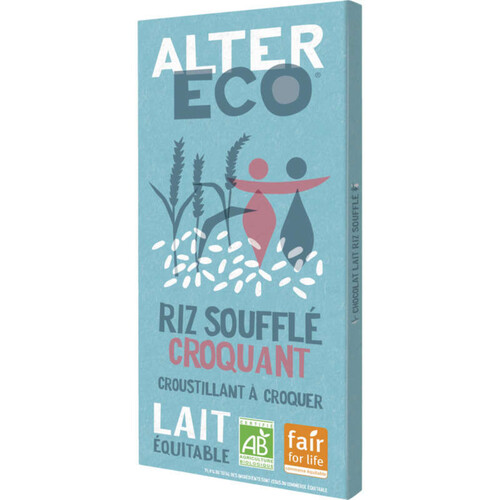 Alter Eco Choco Lait Riz Souffle Bio 100g