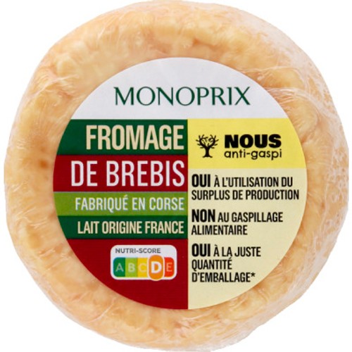 Monoprix Fromage de Brebis Fabriqué en Corse 180g