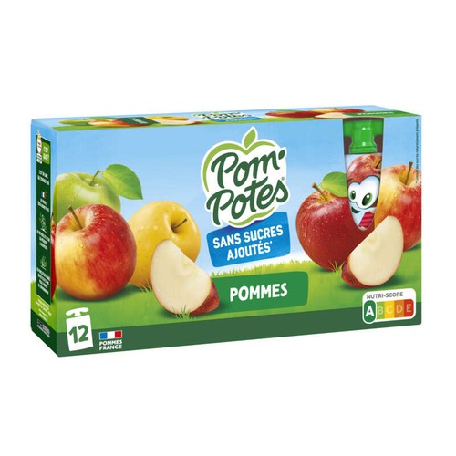 Pom'Potes Pomme Nature sans Sucre Ajouté 12x90g