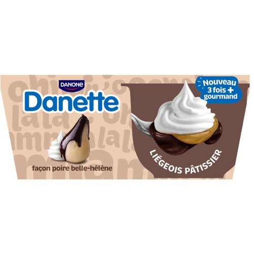 Danette Liégeois Pâtissier Façon Poire Belle Hélène 4x90g