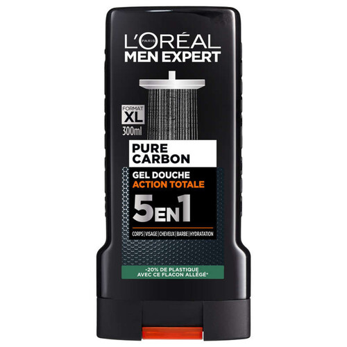 Men Expert Gel Douche Homme Action Totale 5en1 Pure Carbon 300ml