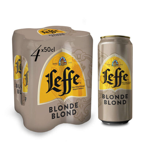 Leffe Bière Blonde D'Abbaye Pack De 4X50 Cl