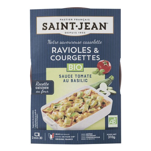 Saint Jean Ravioles Courgette Tomate Bio 310g