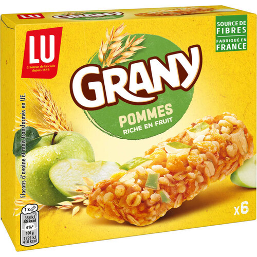 Lu Grany Barres de Céréales Pommes 125g