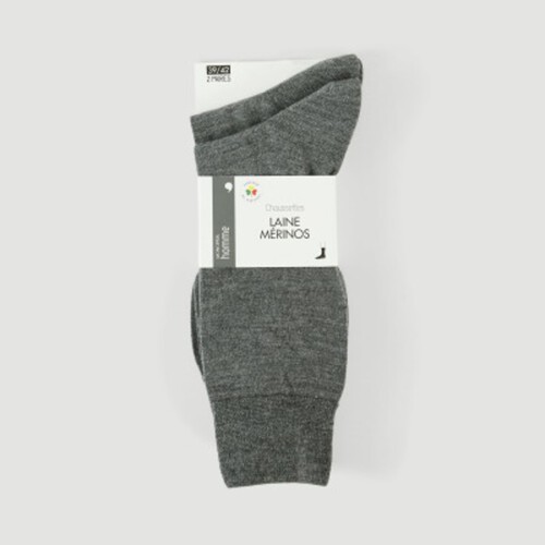 Monoprix Paires De Chaussettes En Laine Mérinos Bleu Marine T.39/42