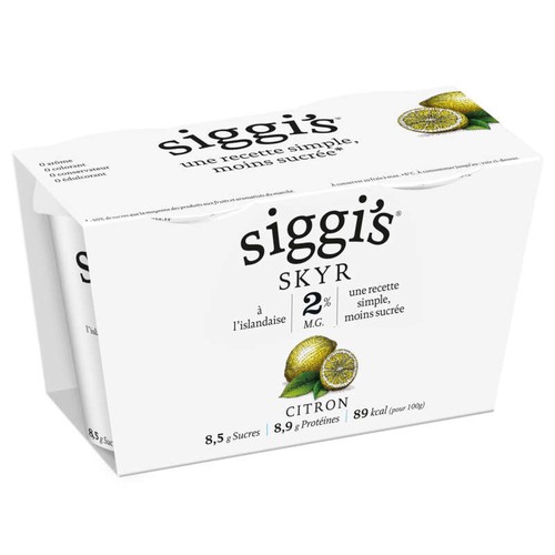 Siggi's Skyr Citron 2% Mg  2x140g