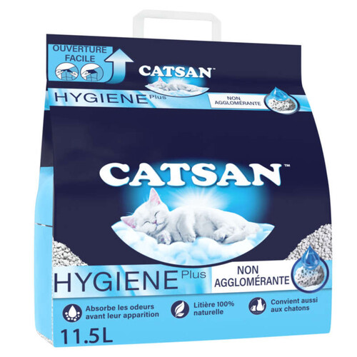 Catsan Hygiene Plus Litière Minérale Pour Chat 11,5L