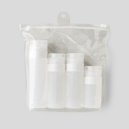 Monoprix Maison Kit Week-End, 4 Flacons Silicone, Blanc