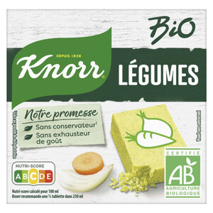 Knorr Bouillon Saveur Légumes Bio 6 Cubes 60g