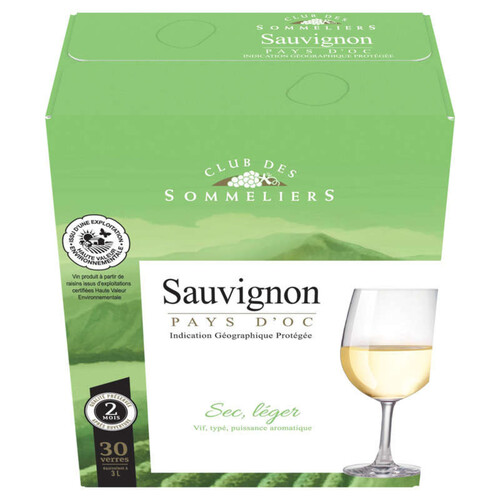 Club Des Sommeliers Sauvignon - Pays d'Oc - Vin blanc - 3l