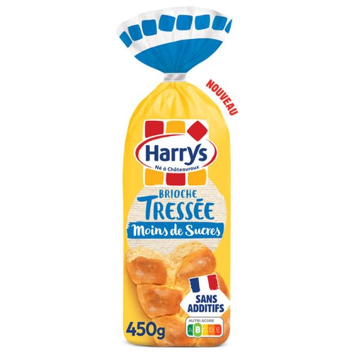 Harrys Brioche tressée moins de sucres sans additifs 450g