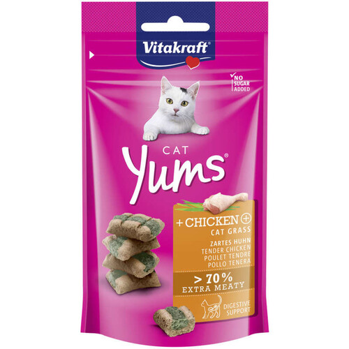 Vitakraft Cat Yums Poulet & Herbe À Chat 40G