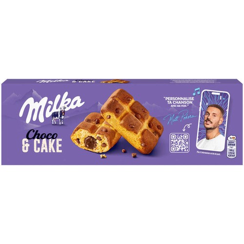 Milka Cake & Choc Gâteaux fourrés aux pépites de chocolat 175g