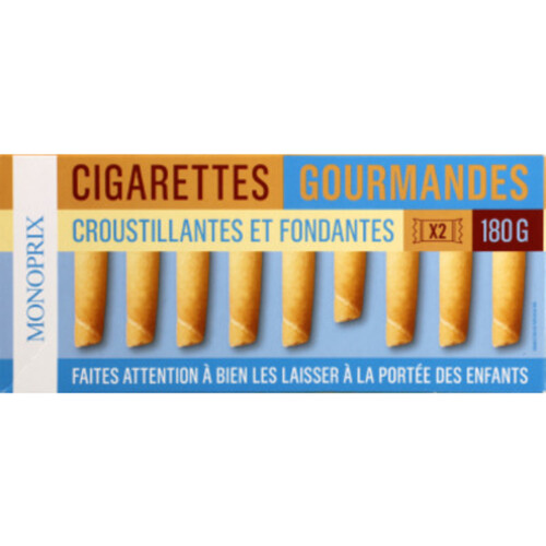 Monoprix Cigarettes Gourmandes Croustillantes et Fondantes 180g