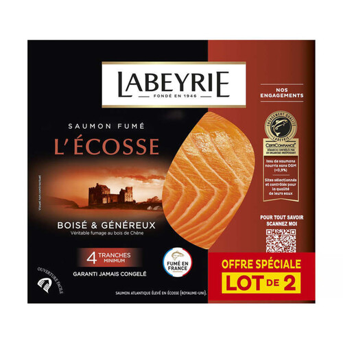 Labeyrie saumon fumé d'Ecosse 2x 4tranches 260g