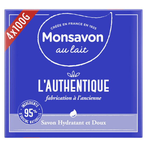 Monsavon Savon Lavant Antibactérien L'Authentique 4x100g